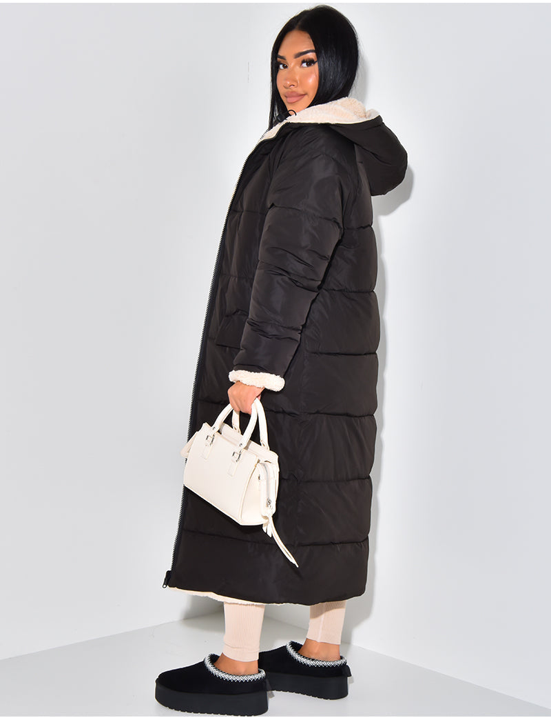 Veste Longue Réversible Avec Coupe Droite Pour Femmes | Idéale Pour La Saison Froide