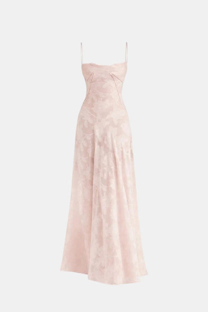 Robe Longue Avec Corsage Structuré Et Imprimé Floral Pour Femme | Idéale Pour Le Printemps Et Les Occasions Formelles