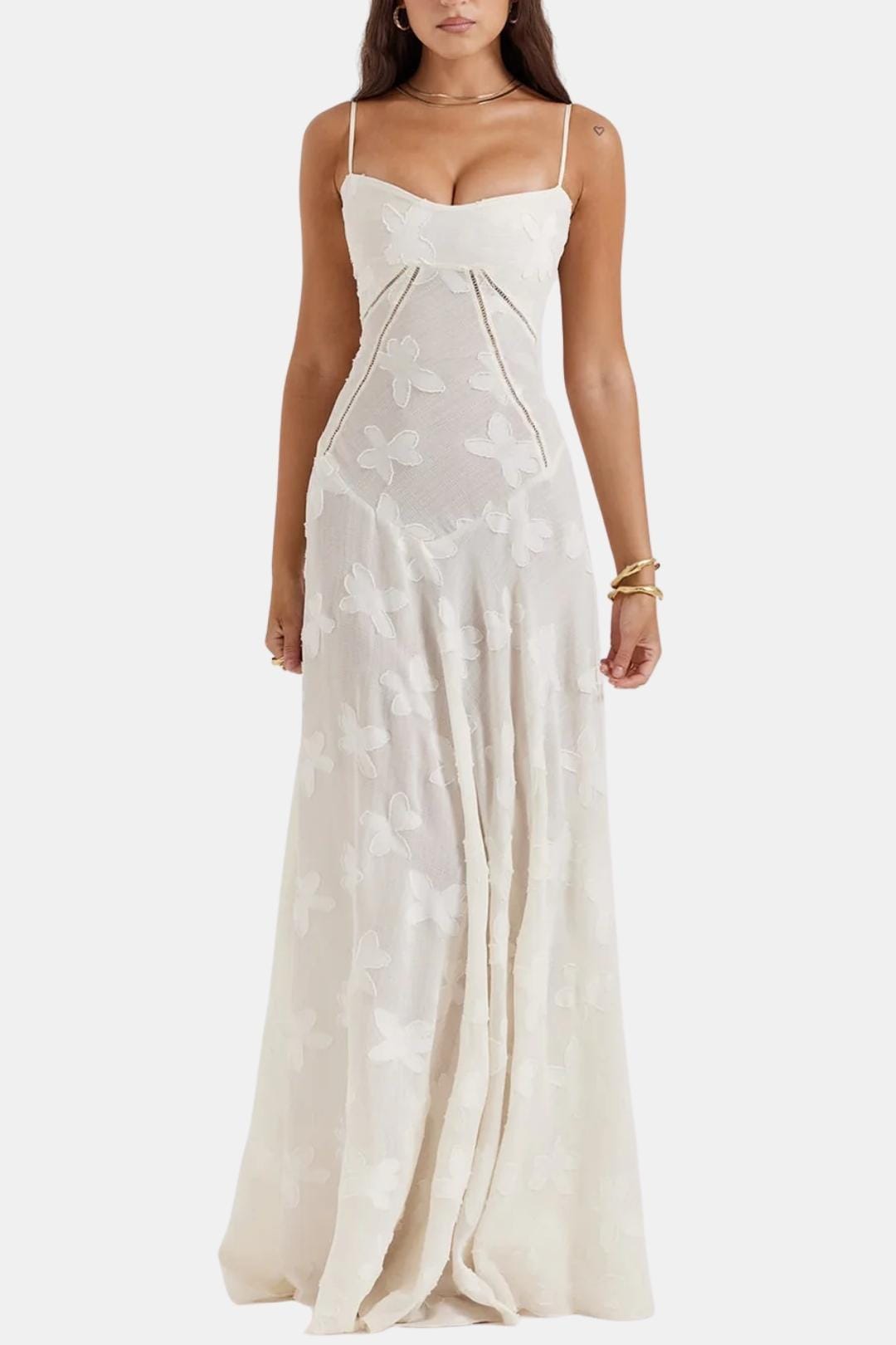 Robe Longue Avec Corsage Structuré Et Imprimé Floral Pour Femme | Idéale Pour Le Printemps Et Les Occasions Formelles