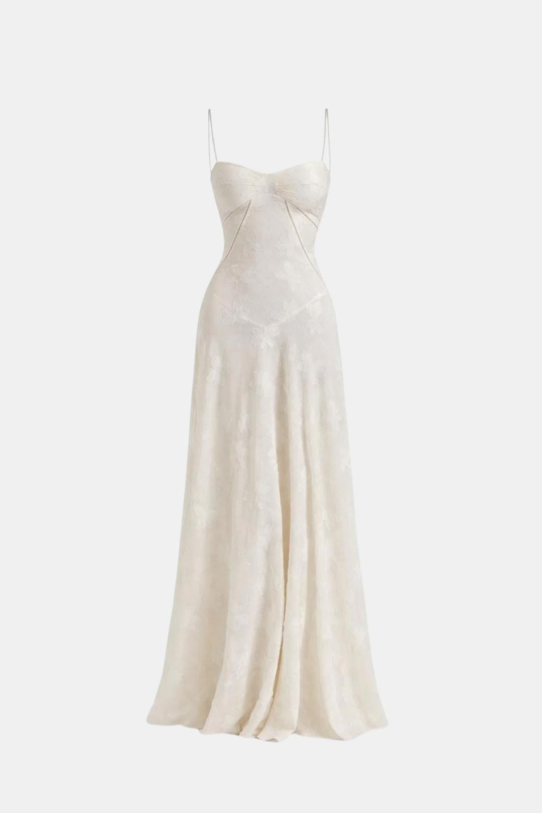 Robe Longue Avec Corsage Structuré Et Imprimé Floral Pour Femme | Idéale Pour Le Printemps Et Les Occasions Formelles