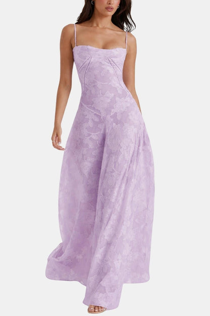 Robe Longue Avec Corsage Structuré Et Imprimé Floral Pour Femme | Idéale Pour Le Printemps Et Les Occasions Formelles