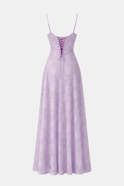 Robe Longue Avec Corsage Structuré Et Imprimé Floral Pour Femme | Idéale Pour Le Printemps Et Les Occasions Formelles
