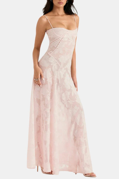 Robe Longue Avec Corsage Structuré Et Imprimé Floral Pour Femme | Idéale Pour Le Printemps Et Les Occasions Formelles