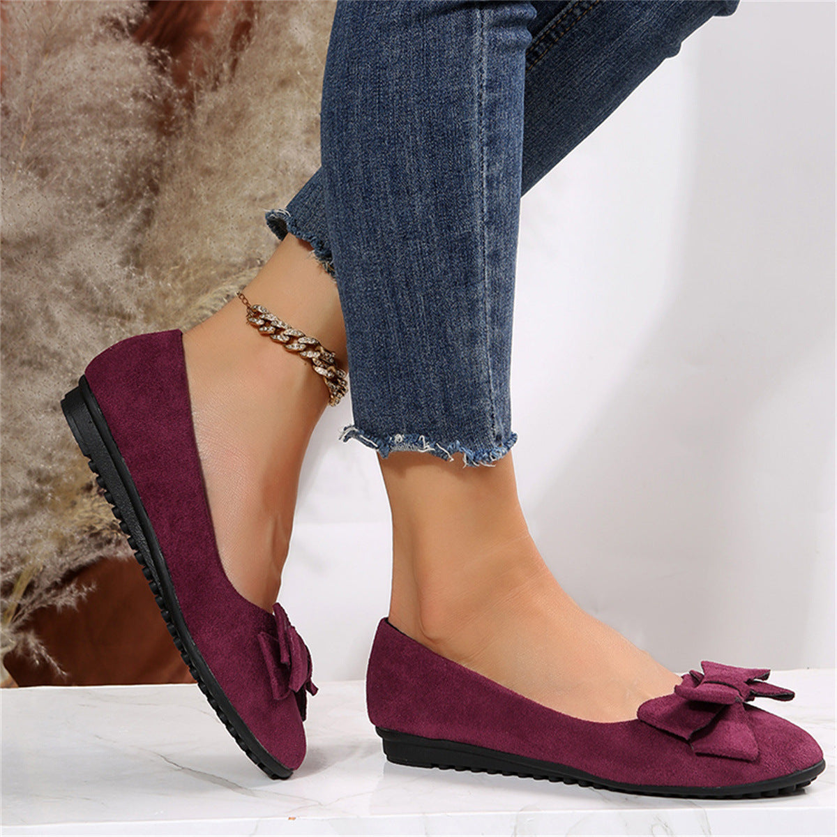 Mocassin Avec Nœud Décoratif Pour Femme | Idéal Pour UN Usage Quotidien
