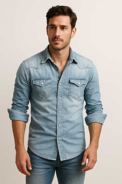 Chemise À Col Classique avec Manches Longues pour Homme | Idéale pour Un Usage Quotidien