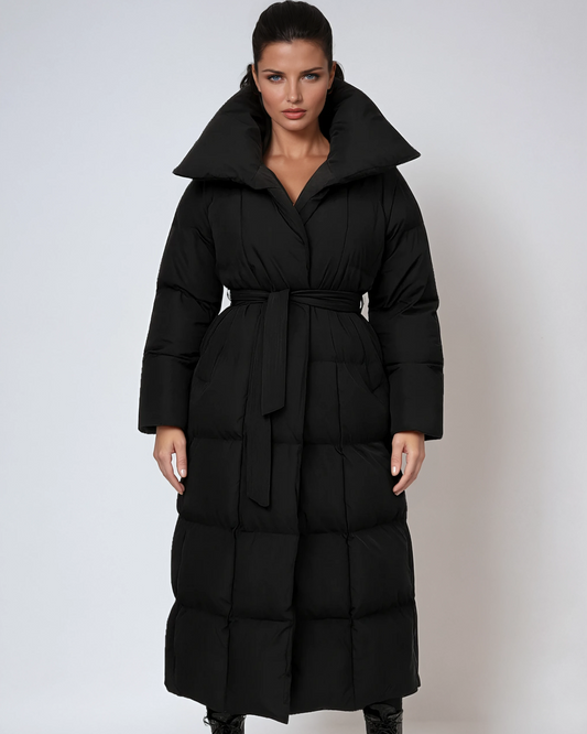 Parka matelassée à ceinture pour femmes