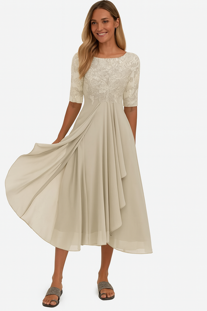 Robe Midi Cache-Cœur avec Coupe Croisée pour Femme | Idéale pour Occasions Estivales