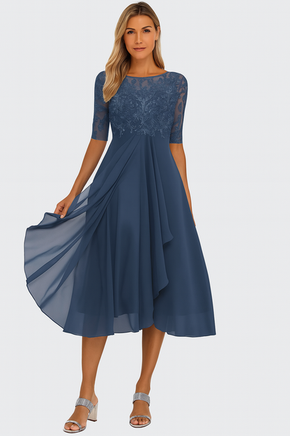 Robe Midi Cache-Cœur avec Coupe Croisée pour Femme | Idéale pour Occasions Estivales