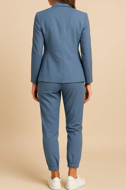 Ensemble Deux Pièces Avec Blazer Ajusté Et Pantalon Jogger Pour Femmes | Idéal Pour Bureau Et Sorties