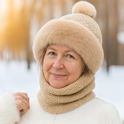 Ensemble Bonnet avec Pompon Et Écharpe Assortie pour Adultes | Idéal pour L’Hiver