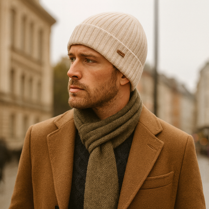 Bonnet À Mailles Côtelées avec Ajustement Extensible pour Hommes | Idéal pour Les Activités Quotidiennes En Hiver
