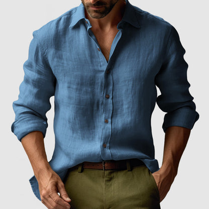 Chemise À Manches Longues Avec Coupe Droite Pour Hommes | Idéale Pour L’Été Et Les Occasions Décontractées