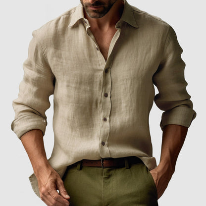 Chemise À Manches Longues Avec Coupe Droite Pour Hommes | Idéale Pour L’Été Et Les Occasions Décontractées