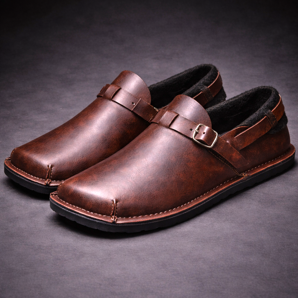 Mocassin à boucle réglable et bout carré pour homme | Idéal pour l’automne