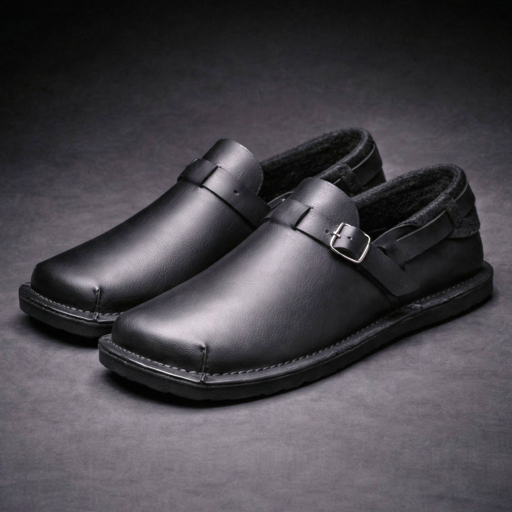 Mocassin à boucle réglable et bout carré pour homme | Idéal pour l’automne
