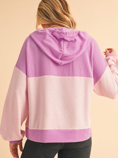 Sweat À Capuche À Blocs De Couleur avec Détail Noué Et Cordon Ajustable pour Adulte | Idéal pour Les Tenues Décontractées