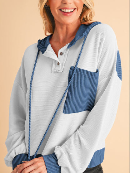 Sweat À Capuche À Blocs De Couleur avec Détail Noué Et Cordon Ajustable pour Adulte | Idéal pour Les Tenues Décontractées