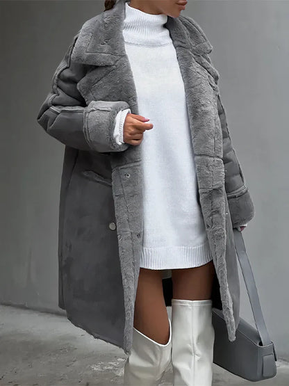 Manteau Long avec Col Montant Et Fermeture Boutonnée pour Femme | Idéal pour L’Hiver
