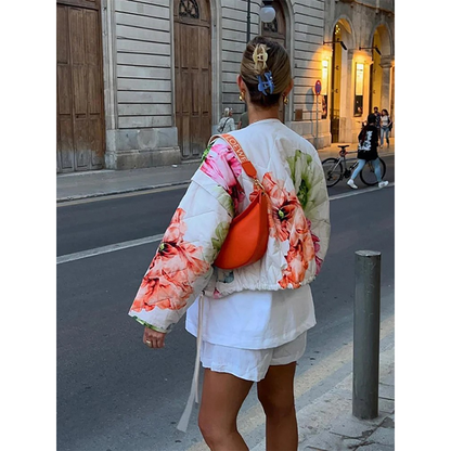 Veste Matelassée À Imprimé Floral pour Femme | Idéale pour La Mi-Saison