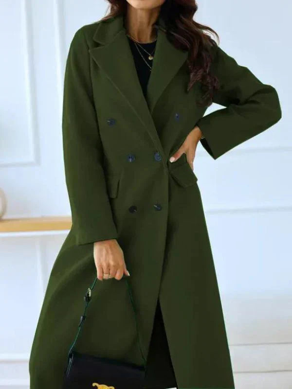 Manteau d’Hiver Long pour Femme avec Coupe Cintrée et Manches Longues | Idéal pour l’Automne et l’Hiver