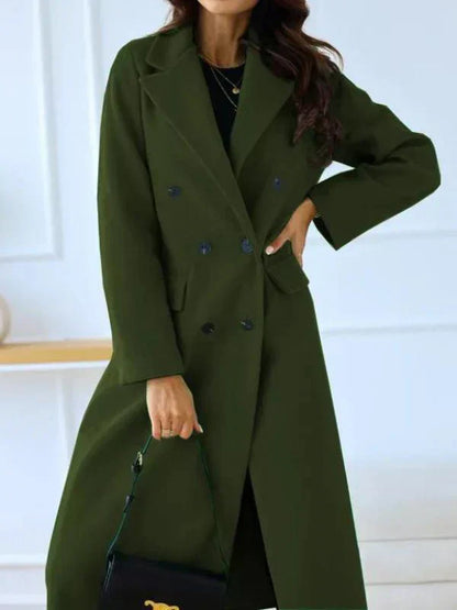 Manteau d’Hiver Long pour Femme avec Coupe Cintrée et Manches Longues | Idéal pour l’Automne et l’Hiver