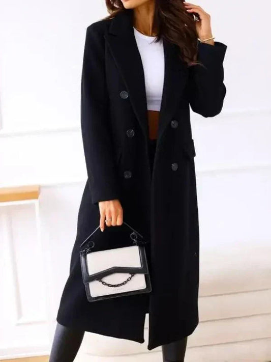 Manteau d’Hiver Long pour Femme avec Coupe Cintrée et Manches Longues | Idéal pour l’Automne et l’Hiver