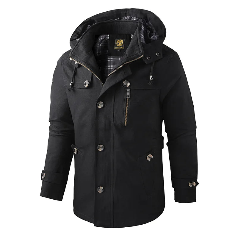 Veste d’Hiver Isolée avec Capuche et Fermeture Zippée pour Homme | Idéale pour Extérieur