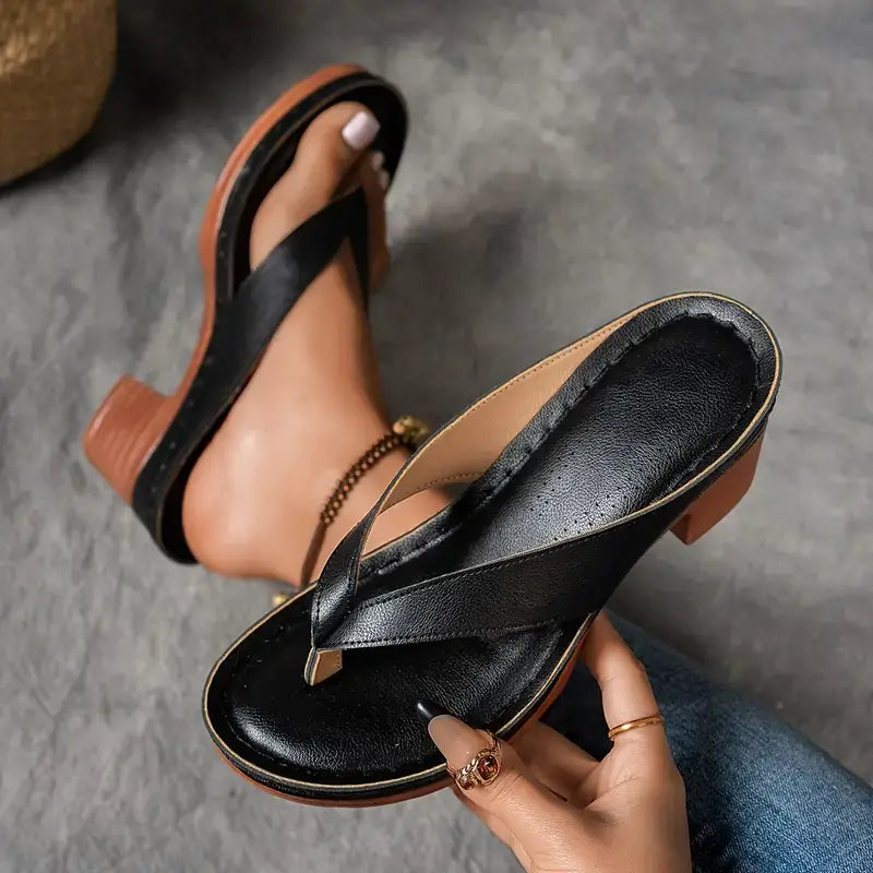 Sandales À Talon À Enfiler Avec Brides Ouvertes Pour Femmes | Idéal Pour Les Occasions Estivales