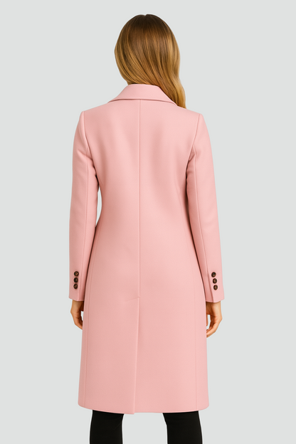 Manteau Long Croisé À Revers Pour Femme | Idéal Pour L'automne Et L'hiver