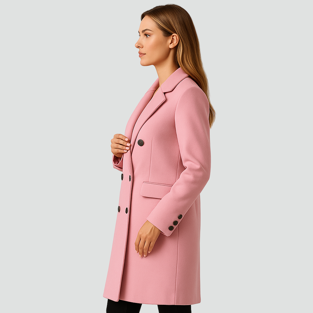 Manteau Long Croisé À Revers Pour Femme | Idéal Pour L'automne Et L'hiver