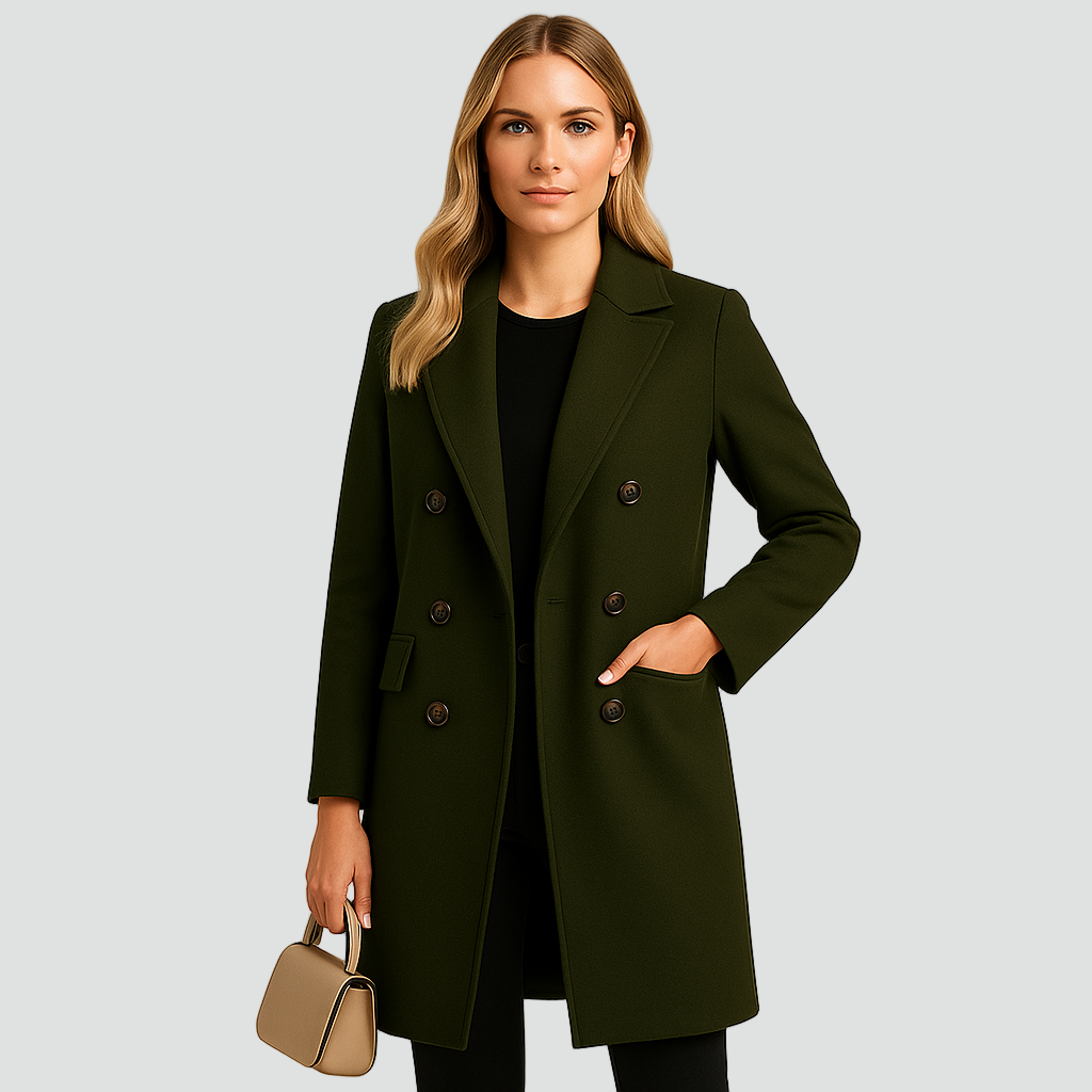 Manteau Long Croisé À Revers Pour Femme | Idéal Pour L'automne Et L'hiver