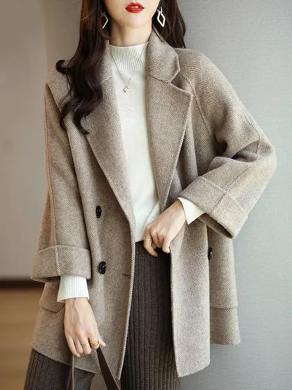 Manteau Long d’Hiver avec Coupe Classique et Fermeture à Boutons pour Femme | Idéal pour Temps Froid
