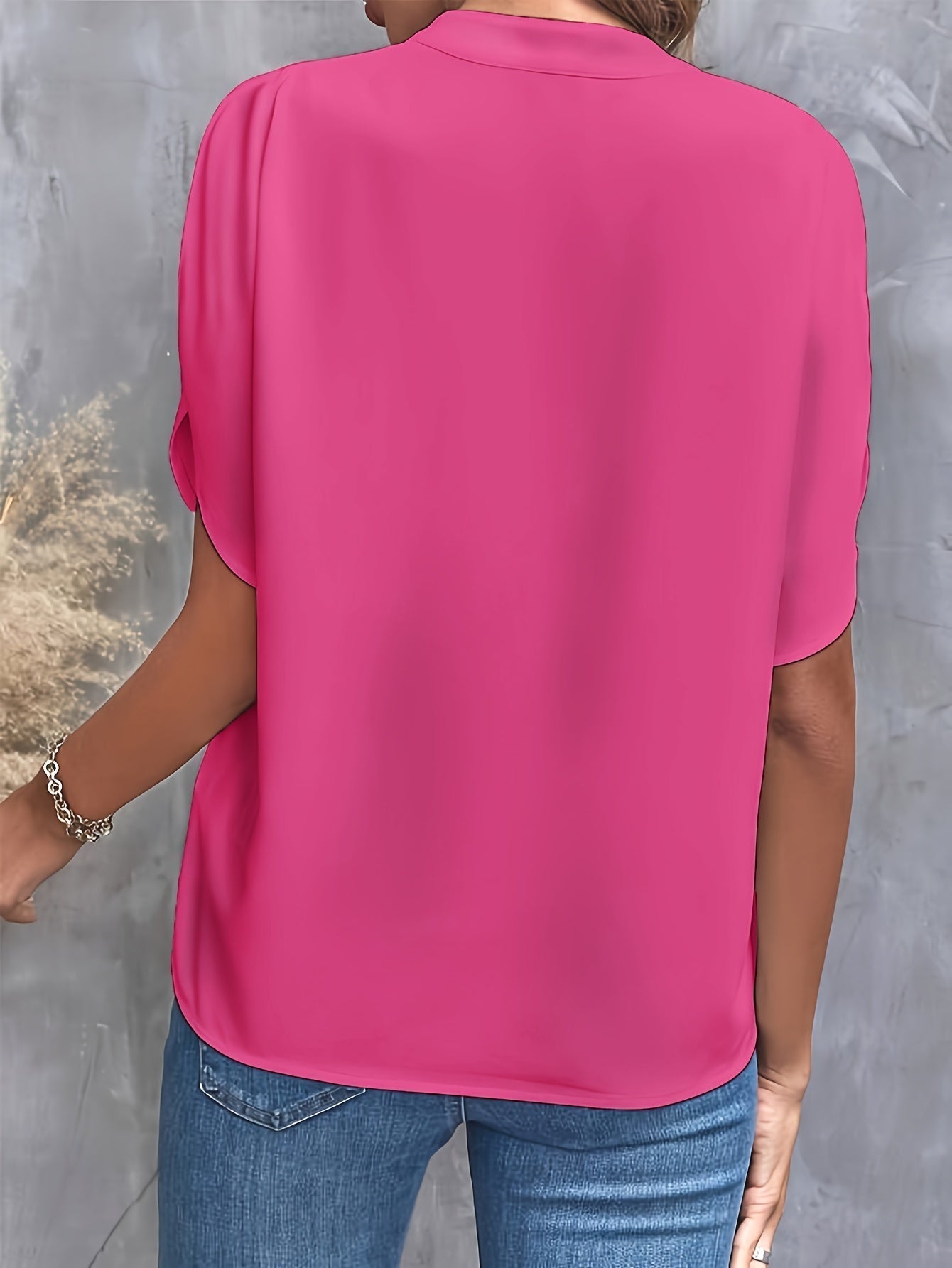 Blouse à Manches Courtes avec Col en V pour Femme | Idéale pour les Journées Chaudes