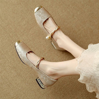 Ballerines à bride avec détail doré pour femme | idéal pour le bureau et les occasions spéciales
