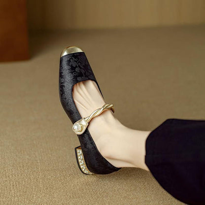 Ballerines à bride avec détail doré pour femme | idéal pour le bureau et les occasions spéciales