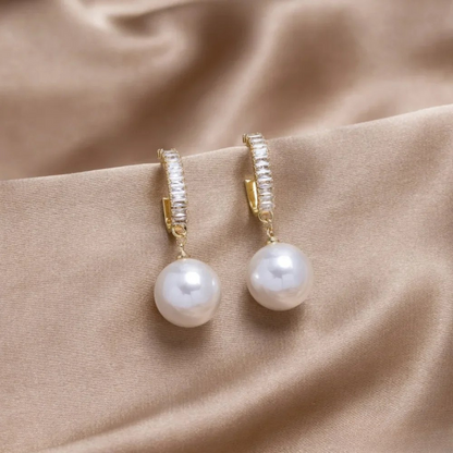 Boucles D’Oreilles Pendantes Avec Perles Et Zirconium Pour Femmes | Idéales Pour Les Occasions Spéciales