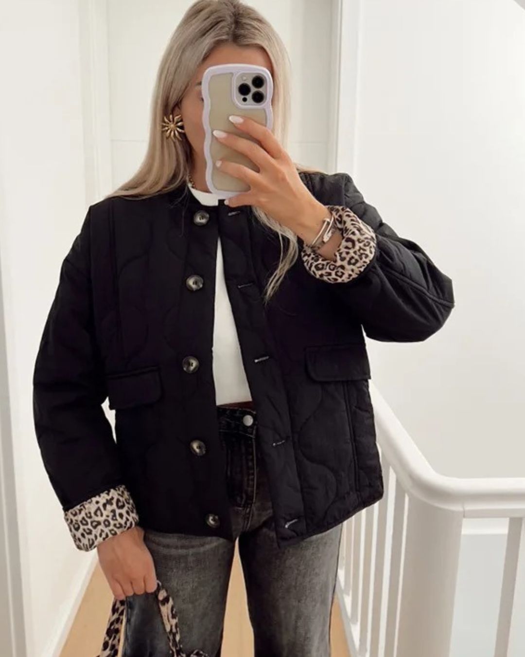 Veste Reversible À Motif Léopard Pour Femmes | Idéal Pour Usage Quotidien Et Mi-Saison