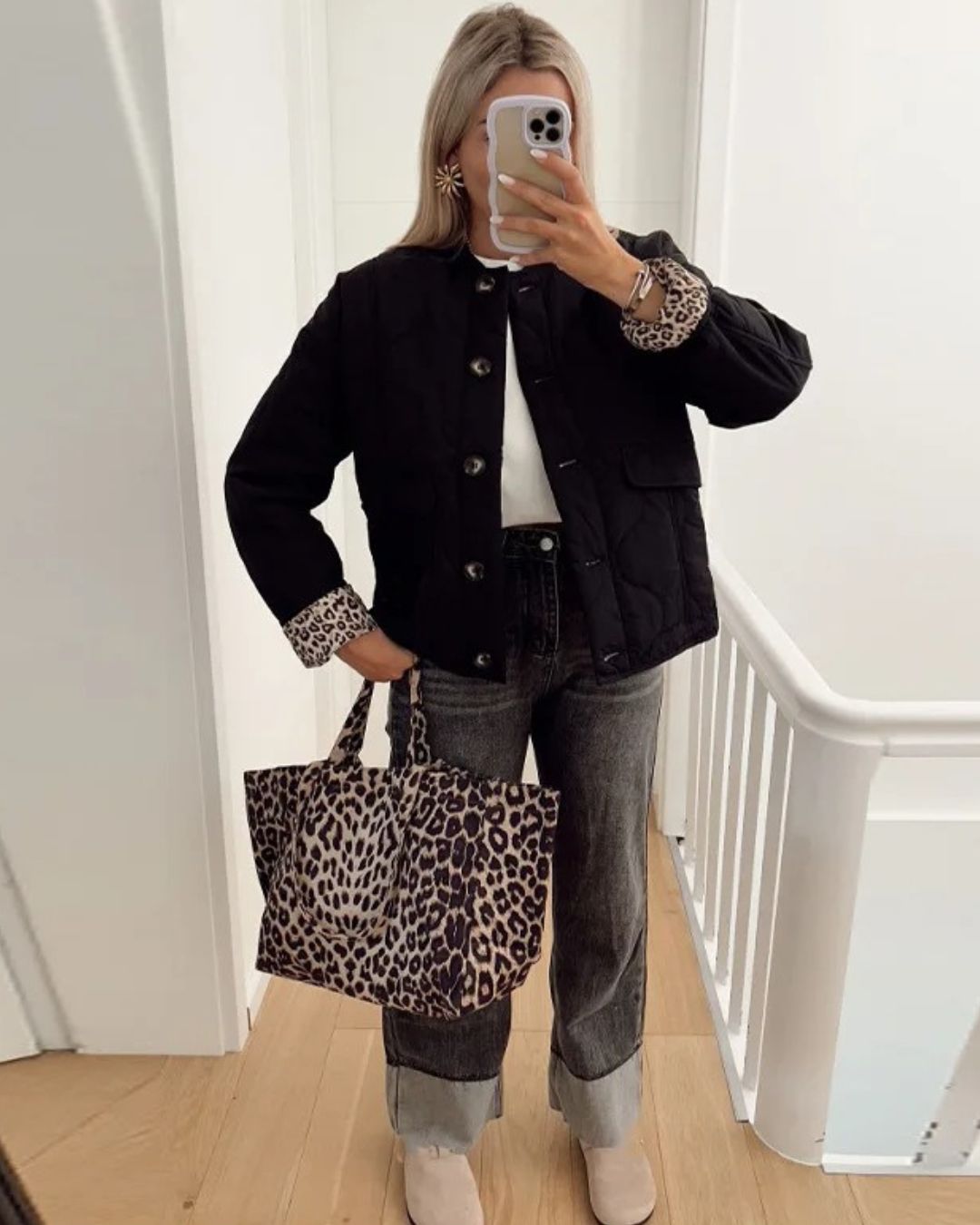 Veste Reversible À Motif Léopard Pour Femmes | Idéal Pour Usage Quotidien Et Mi-Saison