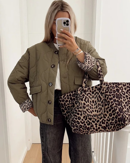 Veste Reversible À Motif Léopard Pour Femmes | Idéal Pour Usage Quotidien Et Mi-Saison