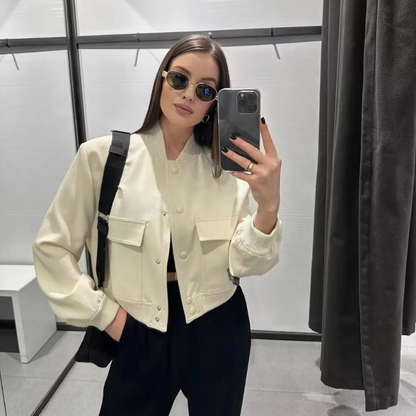 Veste Courte À Fermeture Boutonnée Et Coupe Droite Pour Femme | Idéale Pour Le Printemps Et L’Automne