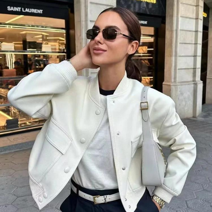 Veste Courte À Fermeture Boutonnée Et Coupe Droite Pour Femme | Idéale Pour Le Printemps Et L’Automne