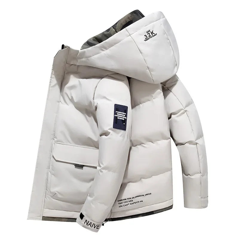 Veste d’Hiver Matelassée avec Capuche Fixe pour Homme | Adaptée à un Usage Quotidien
