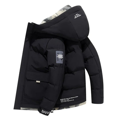 Veste d’Hiver Matelassée avec Capuche Fixe pour Homme | Adaptée à un Usage Quotidien