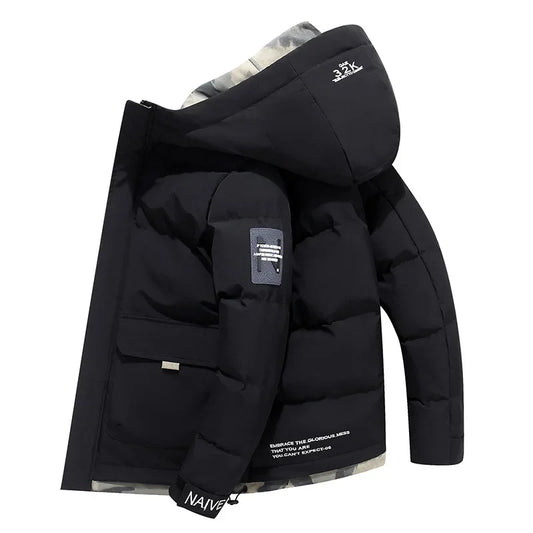 Veste d’Hiver Matelassée avec Capuche Fixe pour Homme | Adaptée à un Usage Quotidien