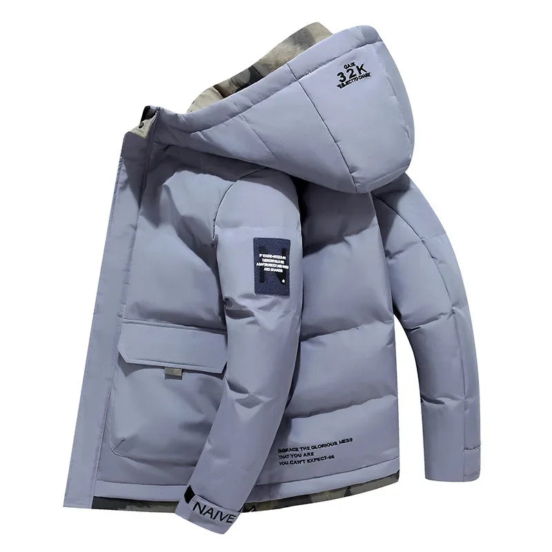 Veste d’Hiver Matelassée avec Capuche Fixe pour Homme | Adaptée à un Usage Quotidien