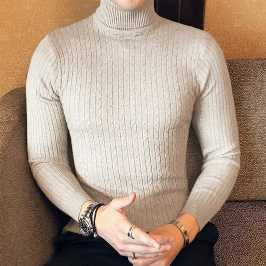 Pull à Col Roulé Chauffant pour Hommes avec Fonction Électrique | Idéal pour l’Hiver