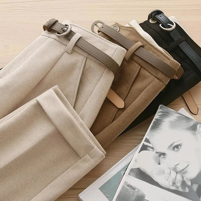 Pantalon De Printemps Taille Haute Avec Coupe Ample Pour Femme | Idéal Pour Tenues Quotidiennes