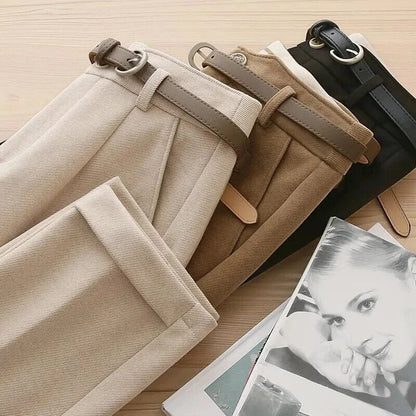 Pantalon De Printemps Taille Haute Avec Coupe Ample Pour Femme | Idéal Pour Tenues Quotidiennes