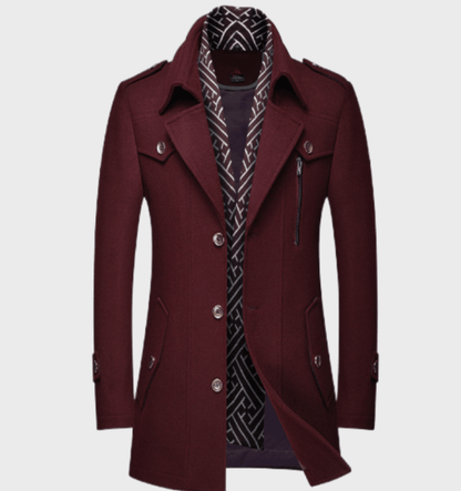 Manteau Long Avec Col Haut Et Fermeture Zippée Pour Homme | Idéal Pour Usage Quotidien En Saison Fraîche
