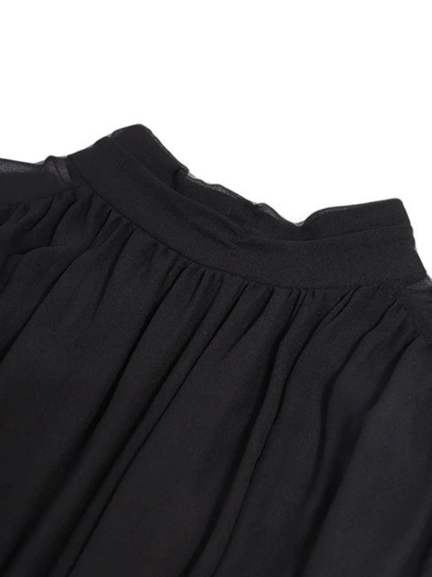 Robe Midi À Manches Transparentes Et Col Montant Pour Femme | Idéal Pour Usage Quotidien Et Occasions